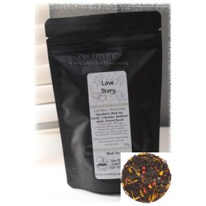 Love Story Tea | Black with Candy Hearts