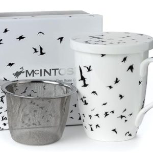 McIntosh Fine Bone China | Bird Silhouette Tea Mug w/Infuser
