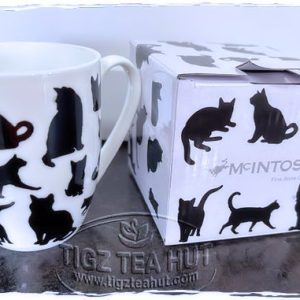 McIntosh Fine Bone China | "Black Cat Silhouette" Latte Mug