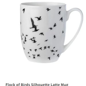 McIntosh Fine Bone China | "Flock of Birds" Silhouette Latte Mug
