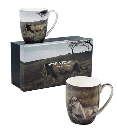 McIntosh Fine Bone China | Bateman "Lions" Mug Pair